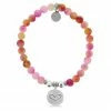 TJazelle Help Collection Jewelry Heart Charm With Persia Jade Beads Charity Bracelet