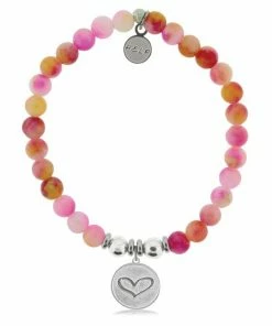 TJazelle Help Collection Jewelry Heart Charm With Persia Jade Beads Charity Bracelet