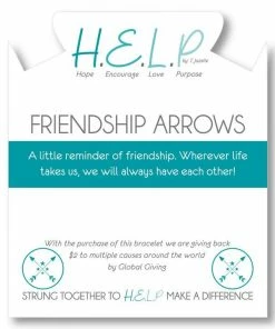 TJazelle Help Collection Friendship Arrows Charm With Tropic Blue Agate Beads Charity Bracelet Jewelry