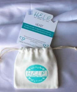 TJazelle Help Collection Heart Charm With Tropic Blue Agate Beads Charity Bracelet Jewelry