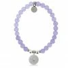 TJazelle Help Collection Family Charm With Purple Jade Beads Charity Bracelet Jewelry