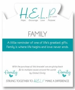 TJazelle Help Collection Jewelry Family Charm With Cotton Candy Jade Beads Charity Bracelet