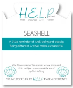 TJazelle Help Collection Seashell Charm With Turquoise Beads Charity Bracelet Jewelry