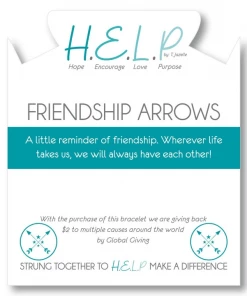 TJazelle Help Collection Friendship Arrows Charm With Rainbow Hematite Beads Charity Bracelet