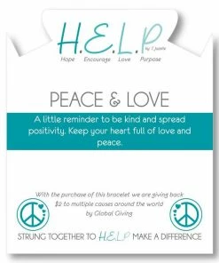 TJazelle Help Collection Jewelry Peace & Love Charm With Rainbow Hematite Beads Charity Bracelet