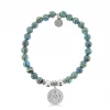 TJazelle Help Collection Turtle Charm With Malachite Beads Charity Bracelet Jewelry