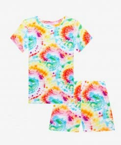 Posh Peanut Totally Tie Dye Basic Short Sleeve & Short Length Pajama
