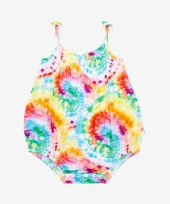 Posh Peanut Totally Tie Dye Spaghetti Strap Bubble Romper