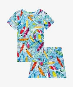 Posh Peanut Wave Basic Short Sleeve & Short Length Pajama Baby