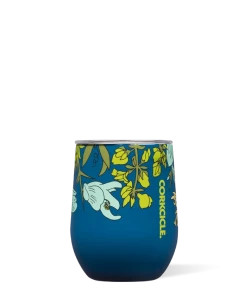 Corkcicle Wildflower Blue 12 Oz Stemless Drinkware