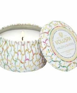Voluspa Wildflowers - 4 Oz Mini Decorative Tin Candle Gifts