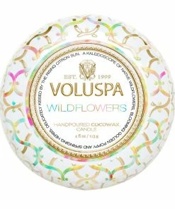 Voluspa Wildflowers - 4 Oz Mini Decorative Tin Candle Gifts