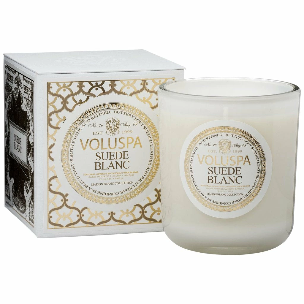 Voluspa Gifts Suede Blanc - Classic Maison Candle