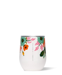 Corkcicle Lively Floral Cream 12 Oz Stemless