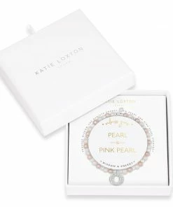 Katie Loxton Wellness Gems Bracelet - Silver/Pearl And Pink Pearl
